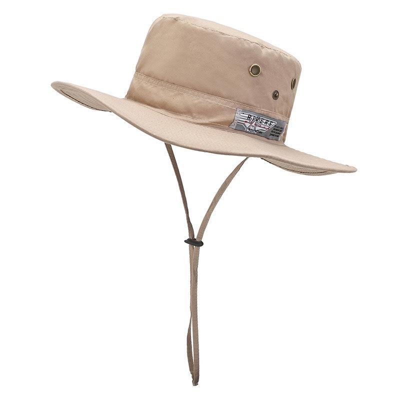 Letni kapelusz wędkarski chroniący przed słońcem, męski kapelusz wędkarski z dużym rondem na zewnątrz, kapelusz przeciwsłoneczny do wędrówek górskich, z liną, wszechstronny kapelusz podróżny