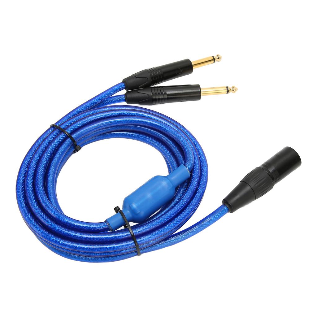 XLR to Dual 6.35mm Cable Stereo Low Loss Mono Plug XLR Male Y Splitter Cord for Mic Mixer Amplifier 3.3ft