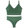 2Pcs Underwear Set Bra Set Women Panties Sexy G-String Seamless Bralette Female Wire Free Bra Sexy Panty Set Lingerie Soft Tank Crop Top Sleeping Bra