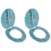 Vidaxl Toilet Seat, 2 Pcs, MDF with Old Wood Print