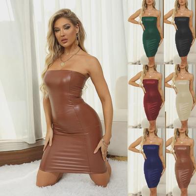European & American Plus Size PU Leather Skirt - Women's Sexy Cross-Border Style D23