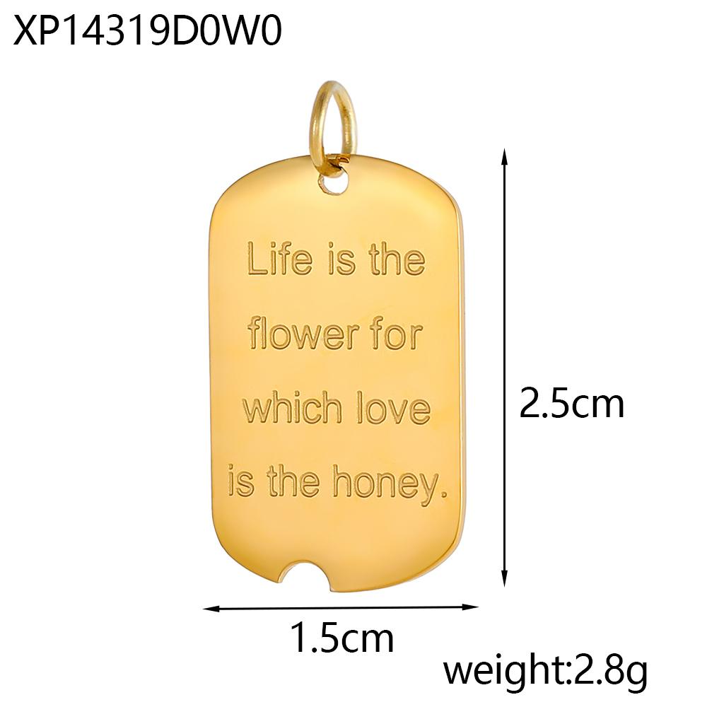 CARLIDANA Gold Plated Jewelry Laser Engraved Logo Tags Pendant Jewellery Oval Stainless Steel DIY Name Round Coin Disc Charm