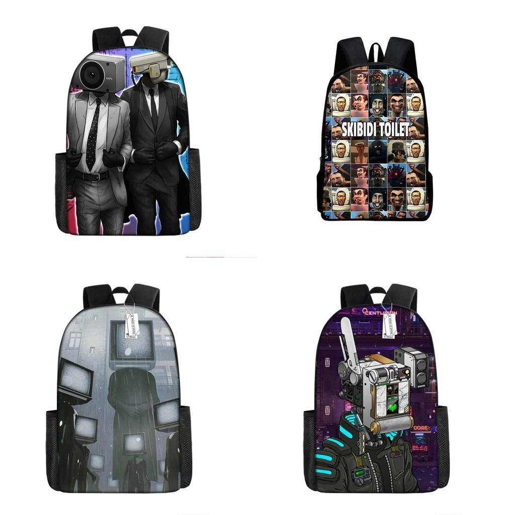 Skibidi Toilet Character Kids Backpack With Breathable Oxford Cloth For School Use