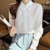 New Autumn Blouse Long Sleeve Women Shirt Turn Down Collar Office Lady White Chiffon Blouse Shirt Women Tops J740