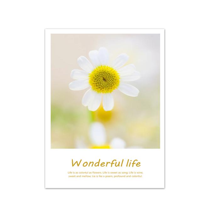 

Nordic Minimalist Подсолнух Хризантема Плакаты Печать Настенные Картины Прекрасная Жизнь Картина Холст Гостиная Домашний Декор 21x30cm No Framed