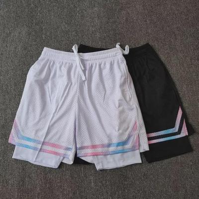2024 Men's Summer Three-Pointer Basketball Shorts - Quick-Drying, High-Elastic, Breathable, Below-Knee, Faux Two-Piece Design