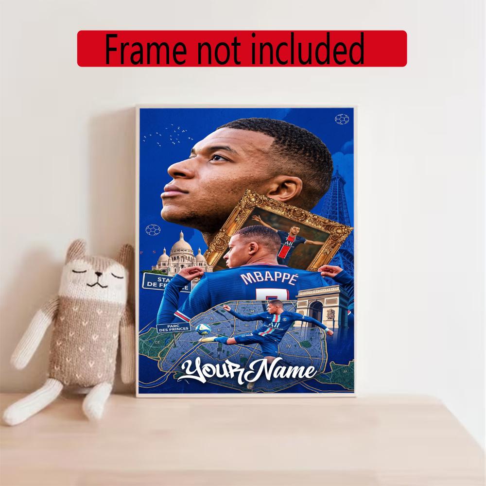 Mbappe Personalized Text Diamond Painting Round Diamond Mosaic Rhinestones Diamond Embroidery Craft Kit Wall Decor Without Frame