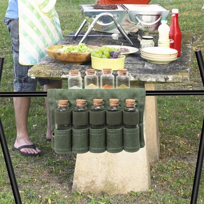 Tragbare Gewürzflaschen-Organizer-Tasche für Camping, Grill, Picknick, Gewürzbehälter