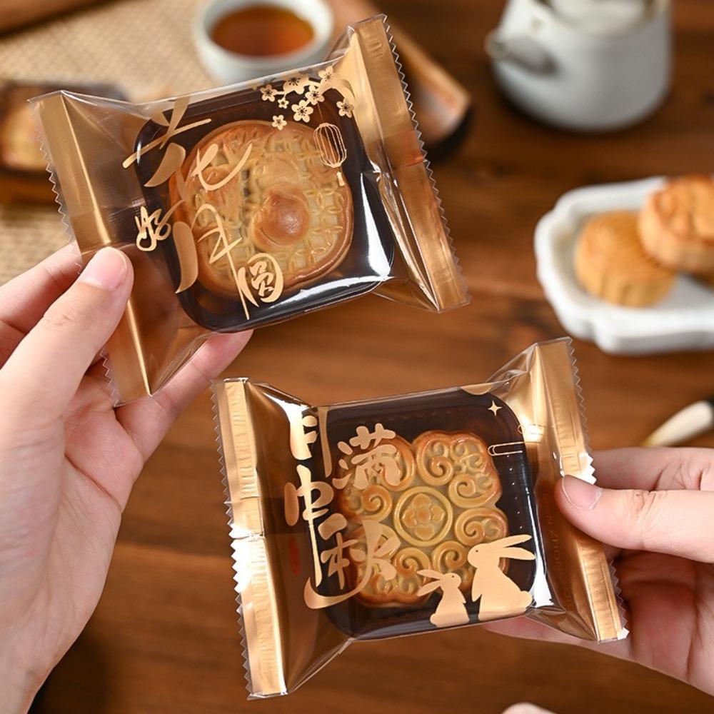 100 Stück Plastik Mondkuchen Verpackungsbeutel Chinesischer Stil Maschinell Versiegelbarer Beutel Mungobohnenkuchen