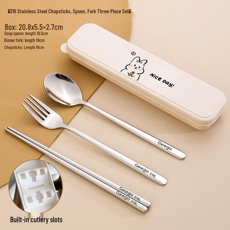 Youluo 316 Stainless Steel Kids Portable Cutlery Set