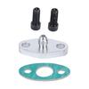 Machined Aluminum Oil Adapter AN4 Two-Bolt Flange with Silver Finish and Gasket for T3 T3/ T04 Oil Feed Line Replacement and Service Tasks Kit
