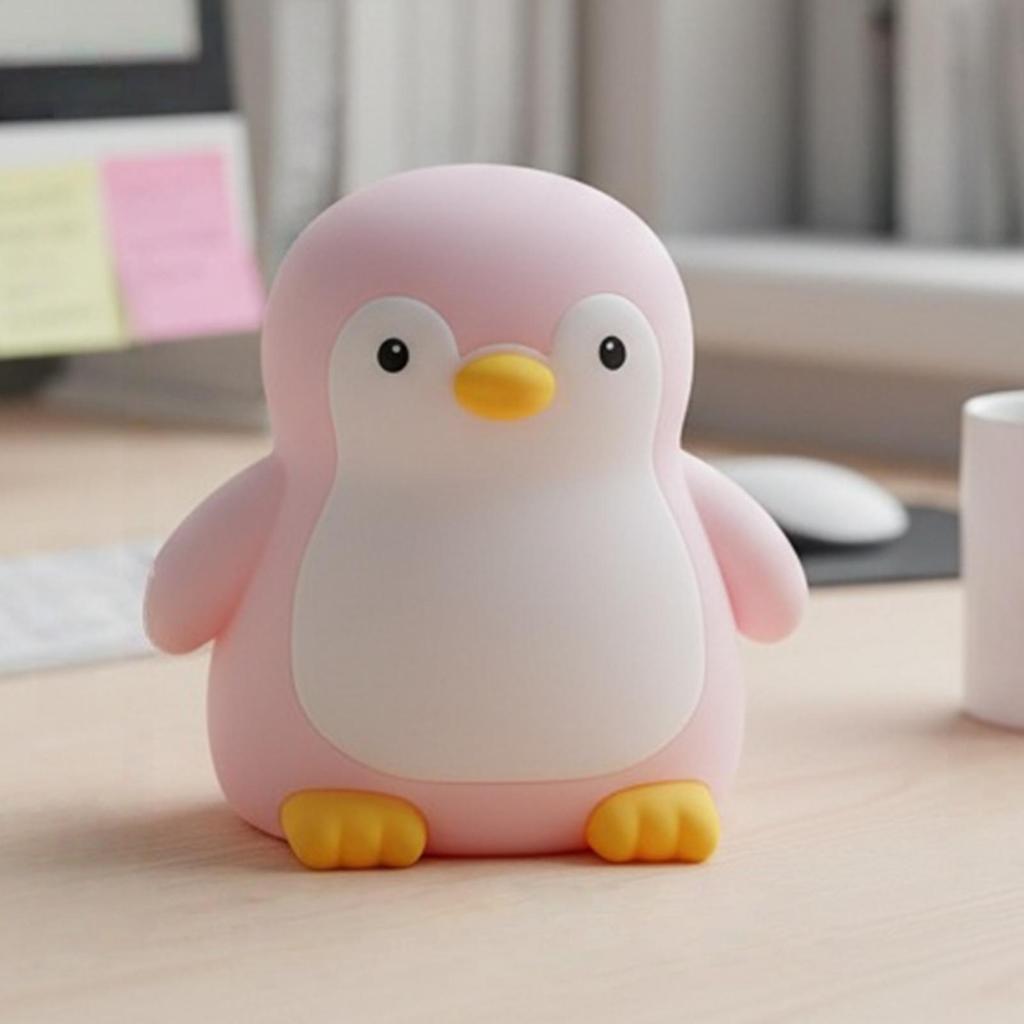 Silicone Penguin Patting Night Light Colorful RGB Touch Atmosphere Light 1200mAh Capacity Charging Light For Home Bedroom