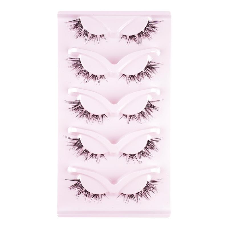 

5 пар накладных ресниц «Диагональная лисичка», натуральные густые завитые ресницы, имитация кошачьих ресниц