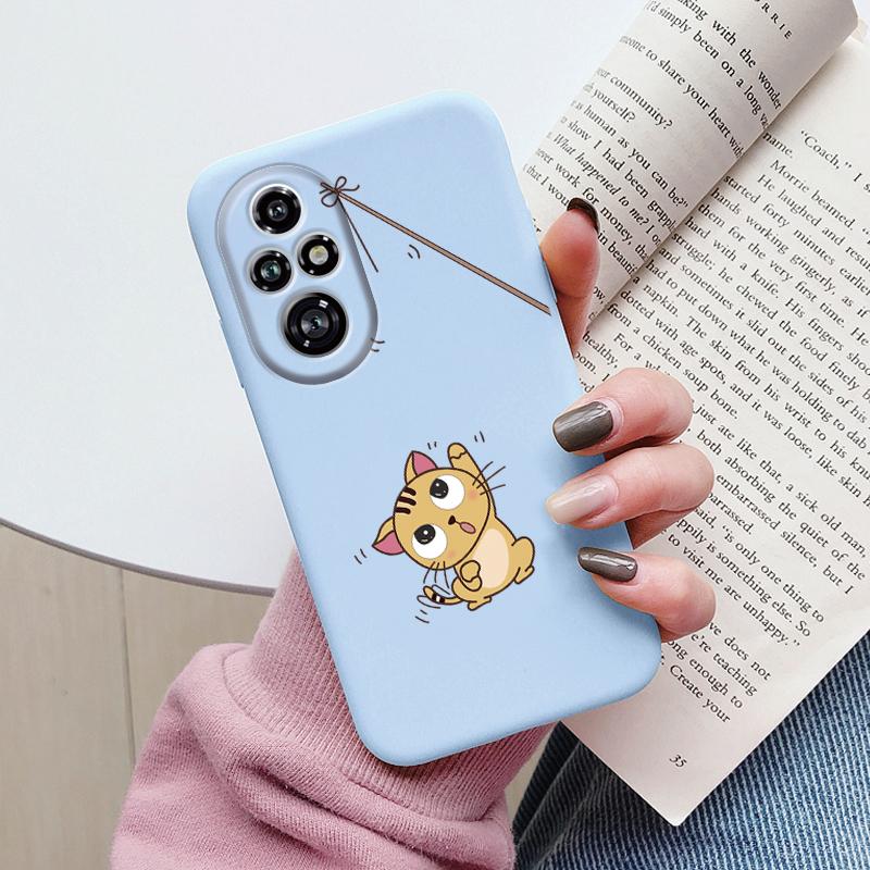 For Honor 200 Pro Case Phone Cover Popular Flower Lovely Cartoon Cat Soft Silicone TPU Funda For Honor 200Pro Protector Bumper
