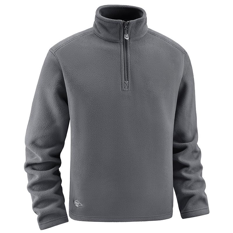 

Mens Quarter Zip Pullover Long Sleeve Stand Collar Fleece Tops Long Sleeve Warm Winter Fall Casual Athletic Workout Mock Neck Polo Sweatshirts for Men XL темно-серого