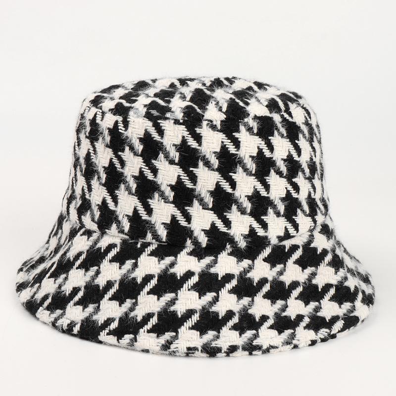 

Панама с принтом «гусиная лапка», однотонная повседневная двусторонняя шляпа-мешок, удобная для путешествий, пляжная шляпа, легкая рыбацкая кепка one size