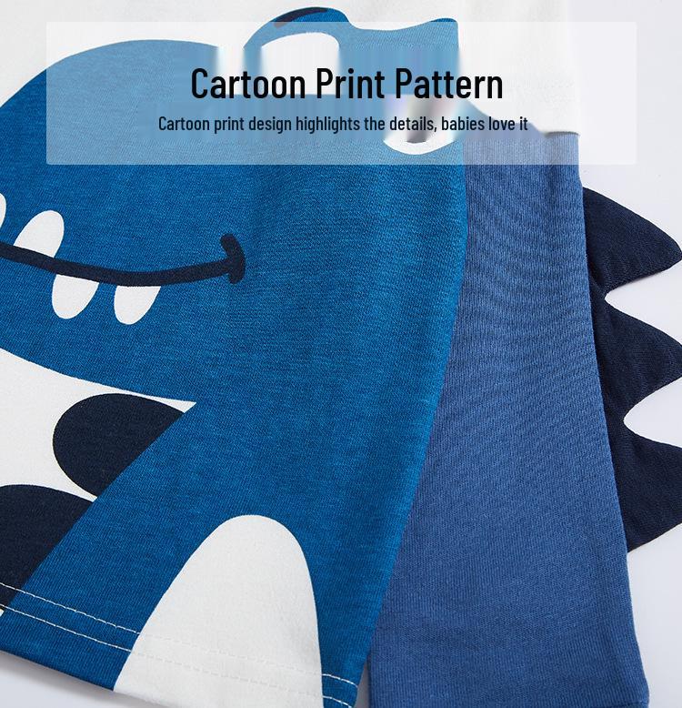 Boys' 3D Dinosaur Long-Sleeved T-Shirt Base Layer
