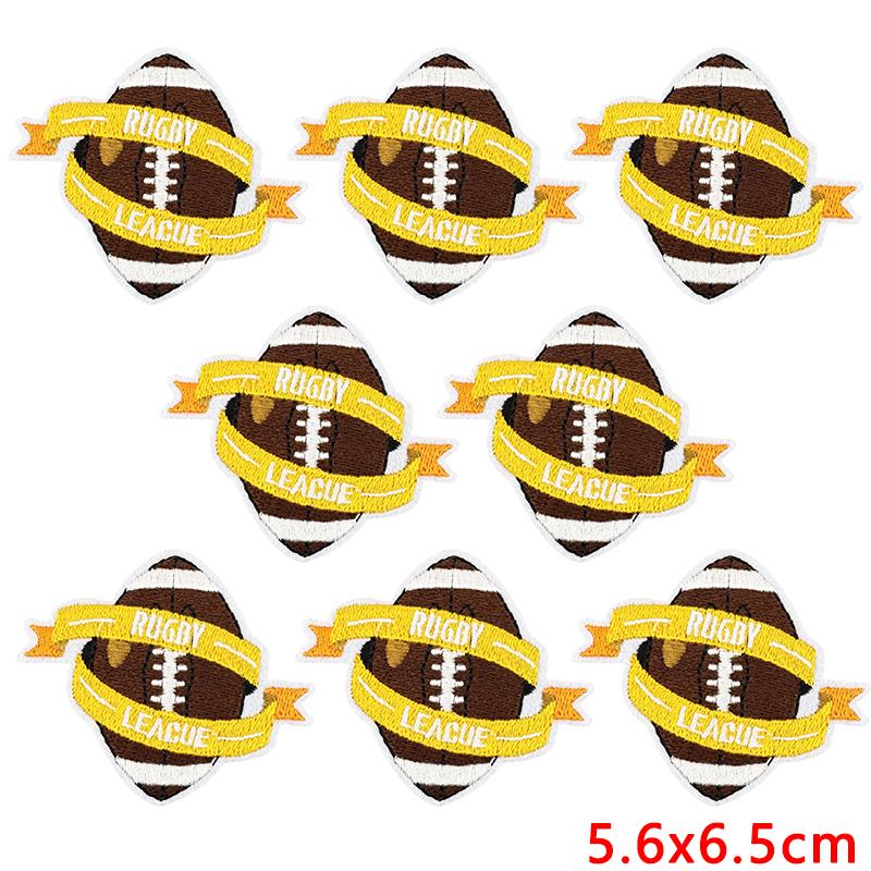 10pcs Cartoon Iron On Patches For Clothing Diy Rugby Game Day Embroidery Patch On Clothes Jackets Sew Applique Stickers Badge