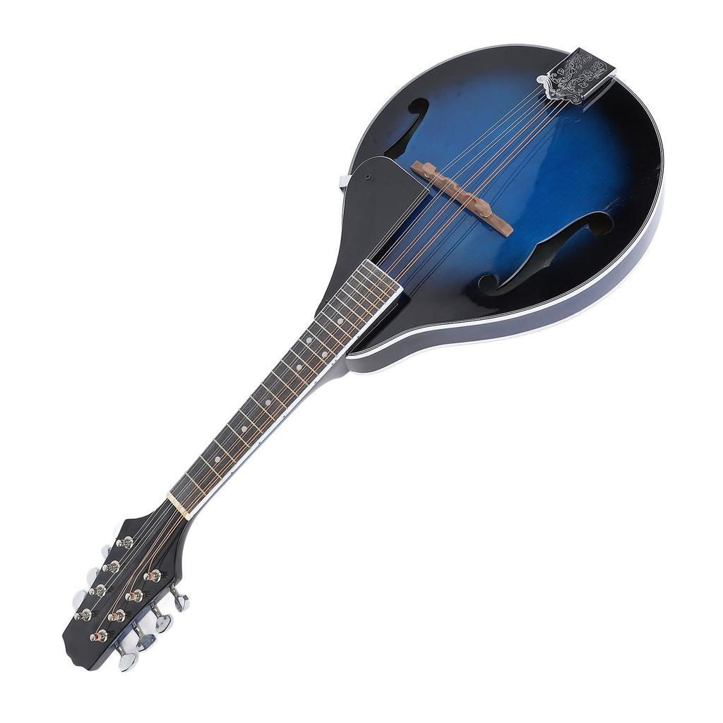 A Style Mandolin Wooden 8 String Mandolin with Chrome Open Gear Tuners for Band Individual Performan
