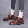 2024 Women's Retro Flat Lace-Up Martin Boots: Versatile, Comfortable Short Leather Boots for Fall and Winter