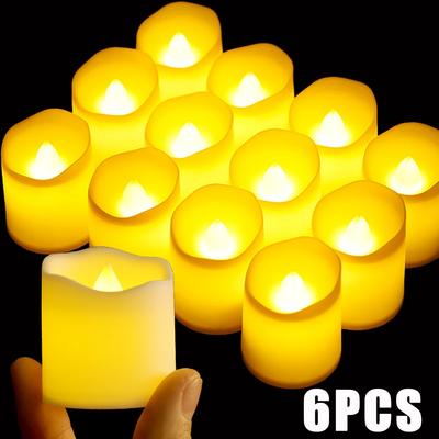 6/1 Pezzi Luci a LED a Candela Senza Fiamma a Batteria Creative Ondulate Votive Desiderio Decorazioni Illuminazione per Casa Natale Compleanno Festa