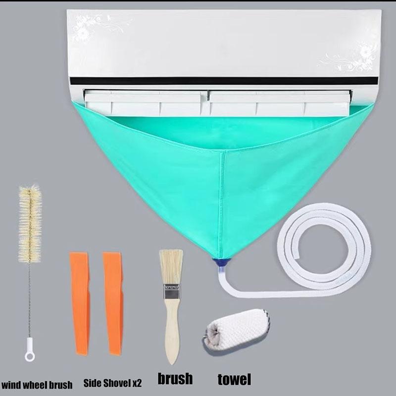 Air Conditioner Cleaning Cover Kit Clean Tool Waterproof Dust Protection Cleaning Cover Bag with Water Pipe For Household