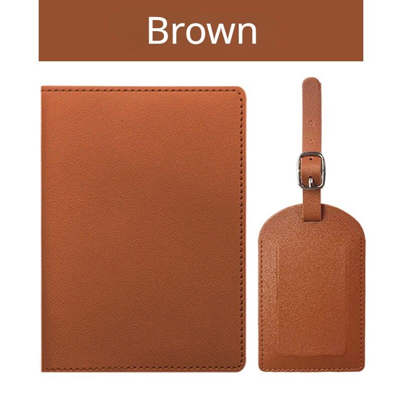 

Сплошной цвет из искусственной кожи, багажная бирка, держатель для паспорта, набор, защитный чехол для паспорта, Защитная крышка для путешествий, портативный держатель для кредитных карт, удостоверение личности