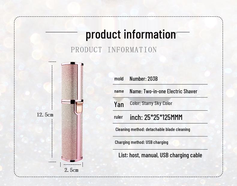 Japanese USB Lipstick Eyebrow and Body Trimmer: 2-in-1 Electric Painless Epilator