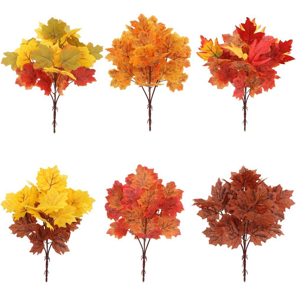 2PCS Fabric Artificial Maple Leaf Fallen Style Maple Leaf Bouquet for Wedding Decor