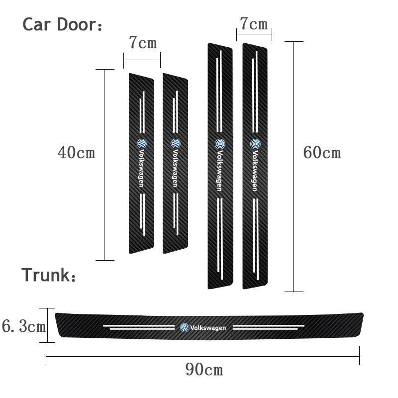 VW GTI GOLF 2026 Hot For VW VOLKSWAGEN High-quality Carbon Fiber Car Door Sill Protector Sticker For VW Golf Amarok Phaeton T5 T