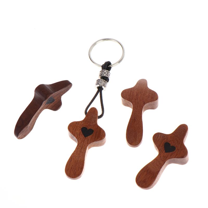 1/3Pcs Wooden Crosses Toys Mini Pocket Crosses Keychain Palm Crucifix Finger Toy For Adults Kids Prayer And Faith Gifts
