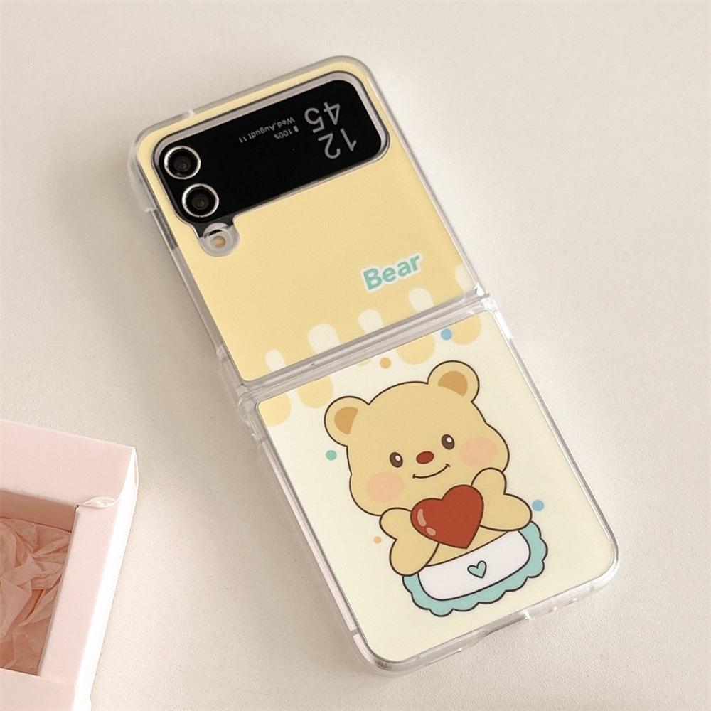 

Желтый медведь любит масло для Samsung zFlip5/3/4 чехол со складным экраном, браслет pocket2. Oppo N2 Flip