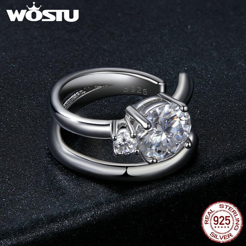 WOSTU Moissanite Bowknot Ear Clips Bow Wedding Stud Earrings For Women S925 Silver Lab Diamond Engagement Jewelry Birthday Gift