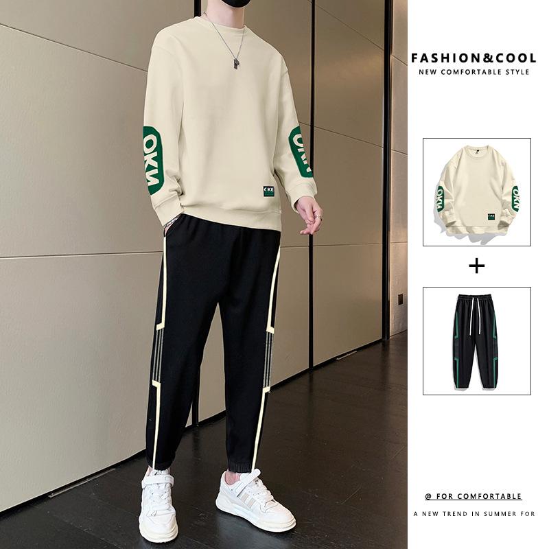 

2024 Men s Casual Crew Neck Sports Suit - Spring/Autumn Full Set 2XL