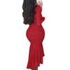 Sexy Slim Butt Dress Long Sleeve V-Neck Hot Sequins Party Party Wedding Stretch Dress