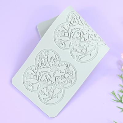 2 Stück Fondant-Prägematten Gebäckformen Blumen-/Blattmuster Spitze Matte Schokoladen-Silikonformen für Kuchen Dekoration