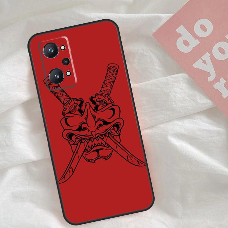 Samurai Oni Mask Case For Realme C51 C75 C63 C61 C55 C53 C35 C65 C67 C71 15 11 12 13 14 Pro Plus GT6 GT7 Pro