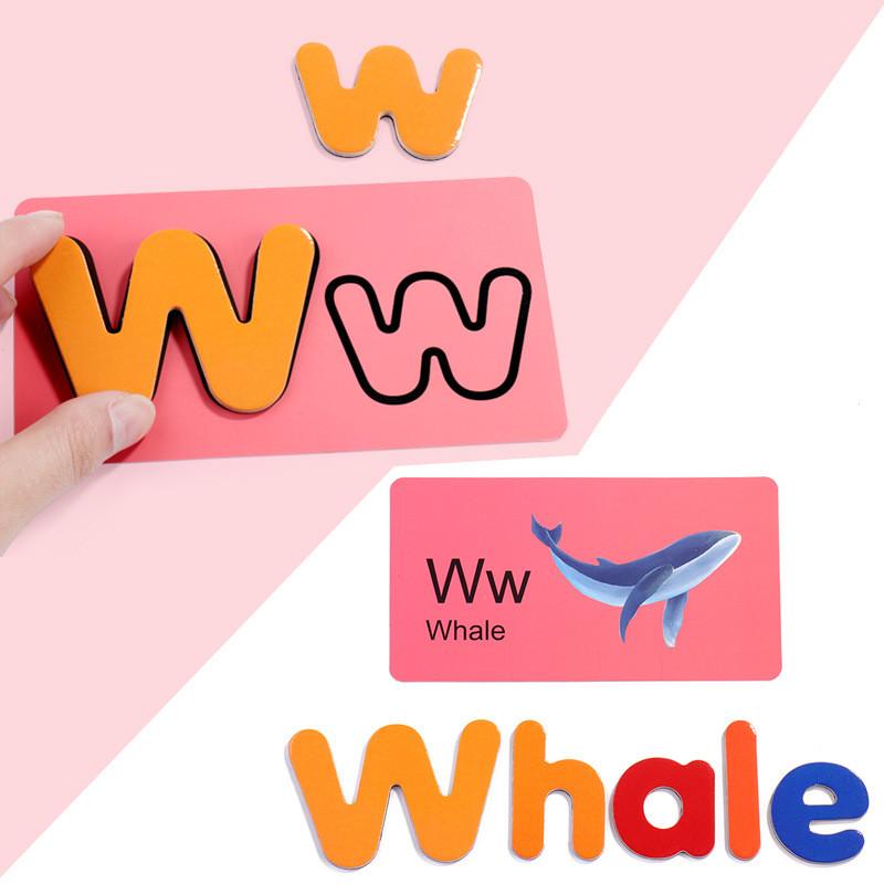 Wooden Magnetic Alphabet Puzzle Cards For Kids Educational Learning Toy