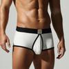 Men's Low Waist Solid Color Boxer Briefs Breathable Sexy Pouch Underwear Male Trunks Panties U-Convex Pouch Underwear