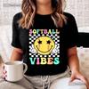 Retro Groovy Softball Vibes Shirt, Vintage Game Day Graphic Tee For Women