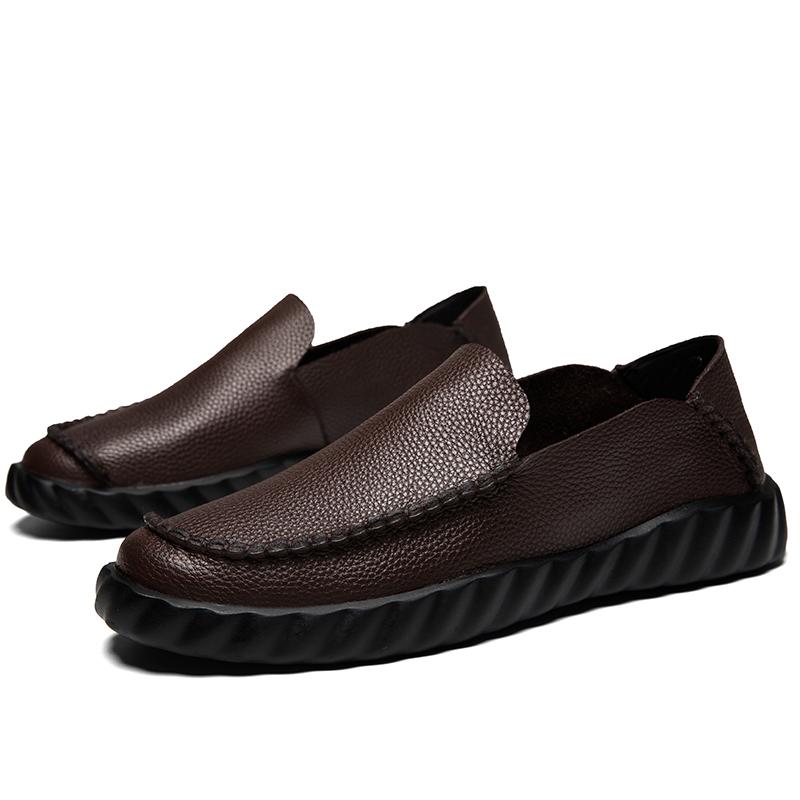 

Мужские мокасины из натуральной кожи Роскошный и удобный стиль минимализма Повседневная мужская обувь для офиса, вождения, отдыха 45 коричневый