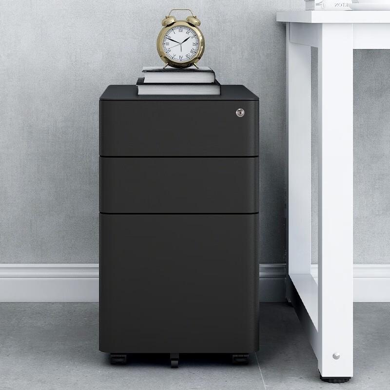 Mobile Filing Cabinet with Lockable Drawers for Office and Printer Storage