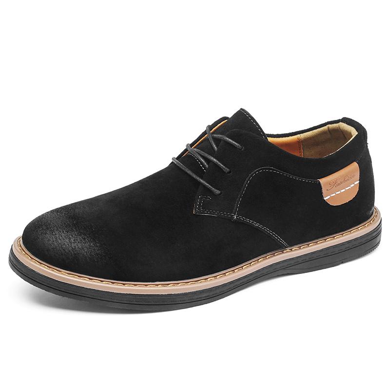 Zapatos Oxford clásicos de cuero genuino para hombres, zapatos planos, zapatos casuales de cuero de ante cómodos, mocasines, zapatos de negocios para hombre