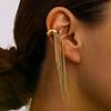 1/2Pcs Stainless Steel Non-piercing Clip Earrings Nickel-free Gold Color Long Tassel Drop Earrings For Women Statement Ear Cuffs