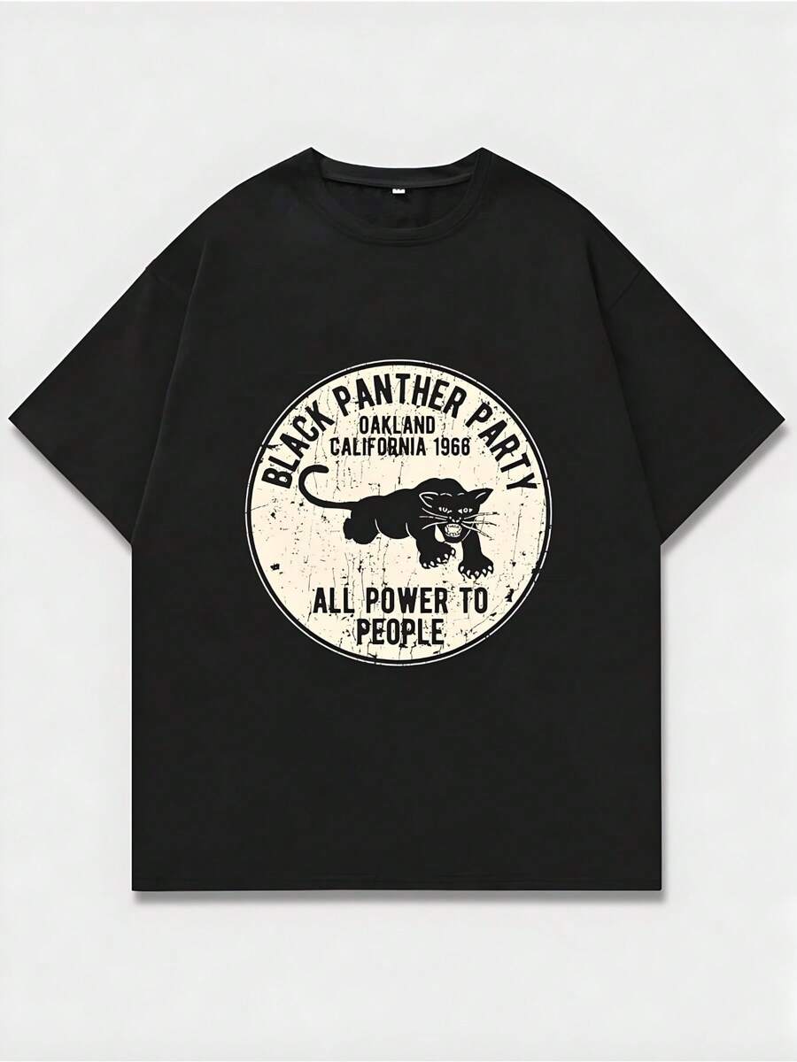 

PARTY OAKLAND CALIFORNIA 1966 ALL POWER TO PEOPLE Black - Panther Lettering Unisex T-Shirt L