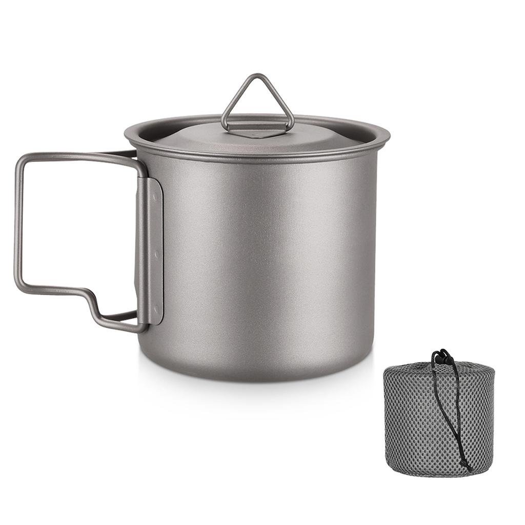Ultralehký titanový hrnek Outdoor Přenosný Kempingový Piknikový Hrnky na vodu se sklopnou rukojetí 300ml / 350ml / 450ml / 550ml / 650ml