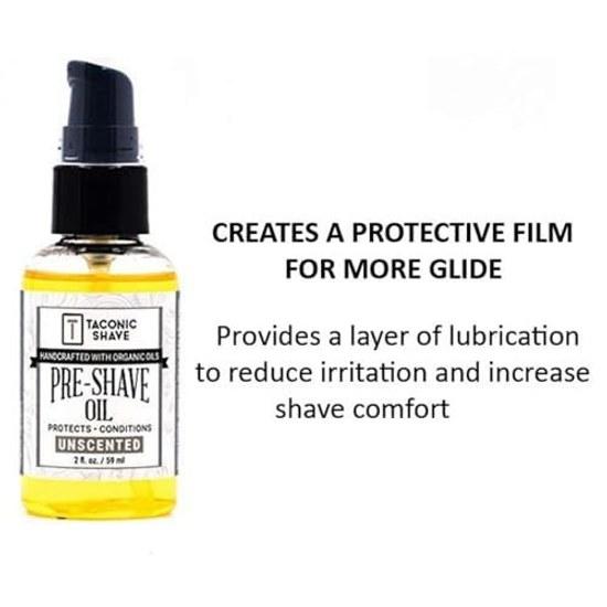 Taconic Shave All Natural Pre-Shave Oil (2 oz.) - Unscented Made Usa