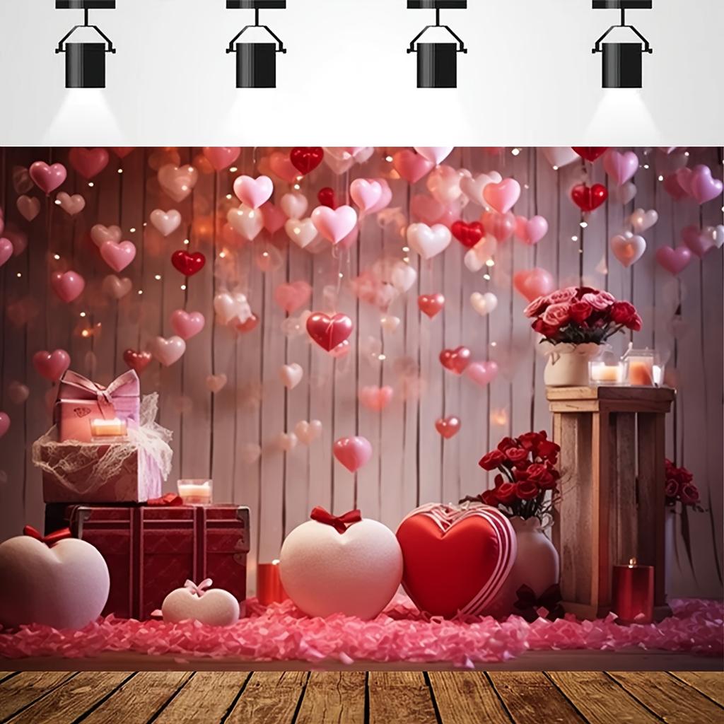 2D banner 1 piece Valentine's Day flash love romantic red balloon suitable for birthdays festivals parties