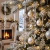 10/12pcs Clear Acrylic Christmas Crystal Pendant Snowflake Xmas Hanging Decoration  New Year
