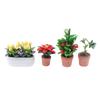 1:12 Dollhouse Miniature Potted Plants Tulip Flower Pot Fortune Fruit Bonsai Model Garden Home Decor Toy Doll House Accessories